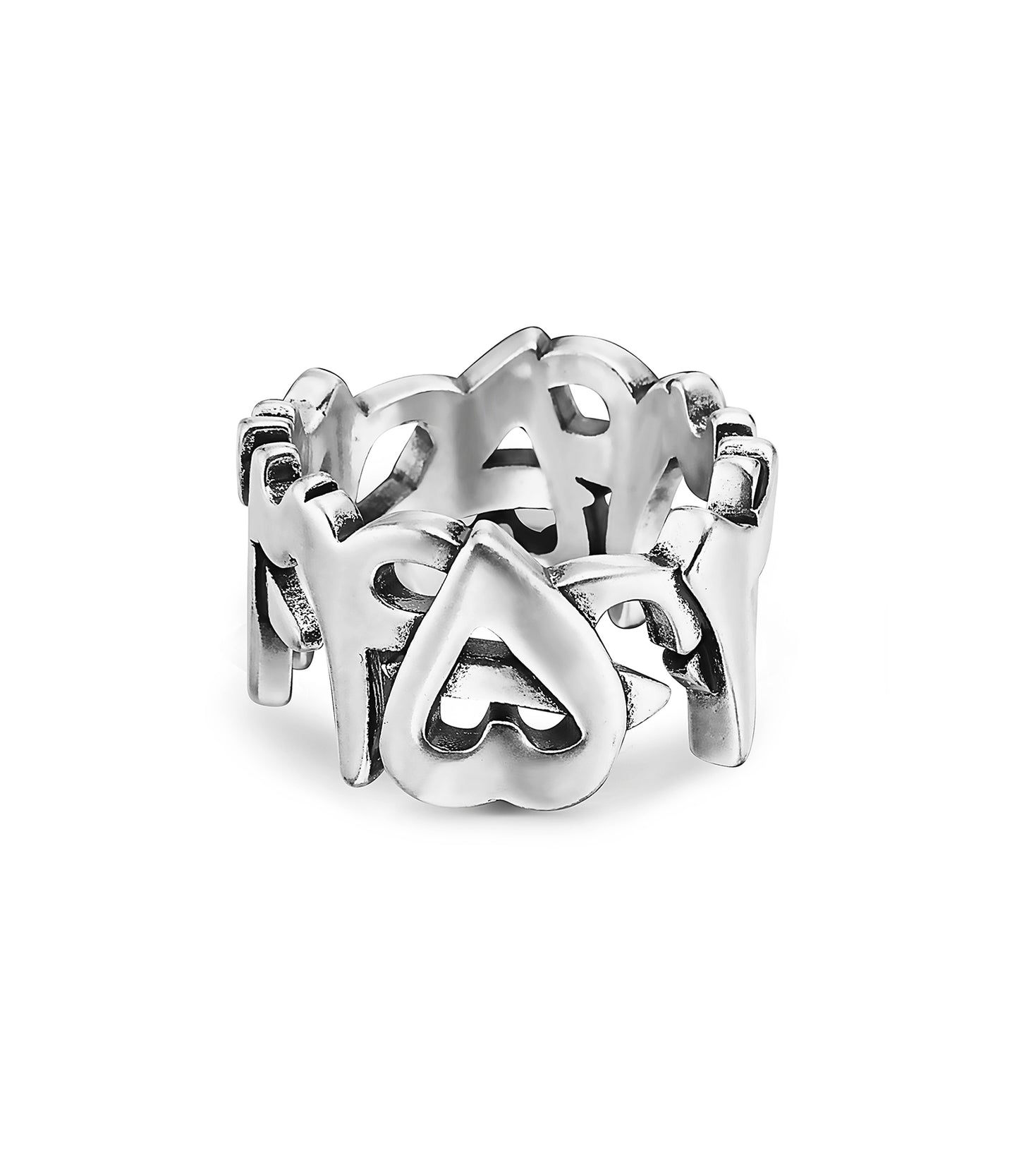 SQ Numbers Ring Matt Silver