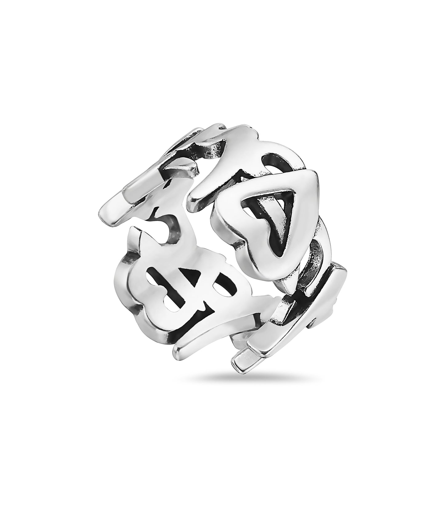 SQ Numbers Ring Matt Silver