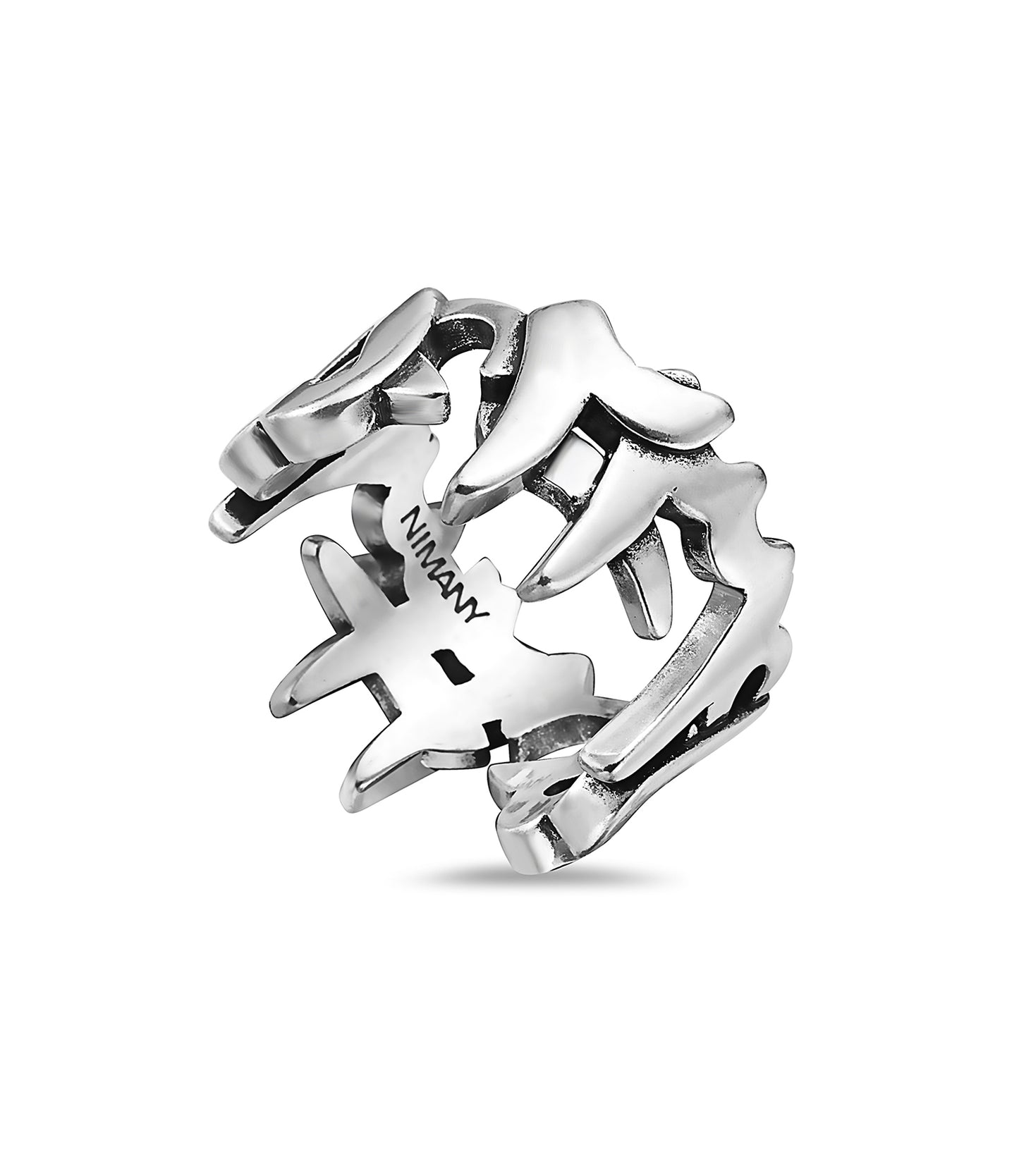 SQ Numbers Ring Matt Silver