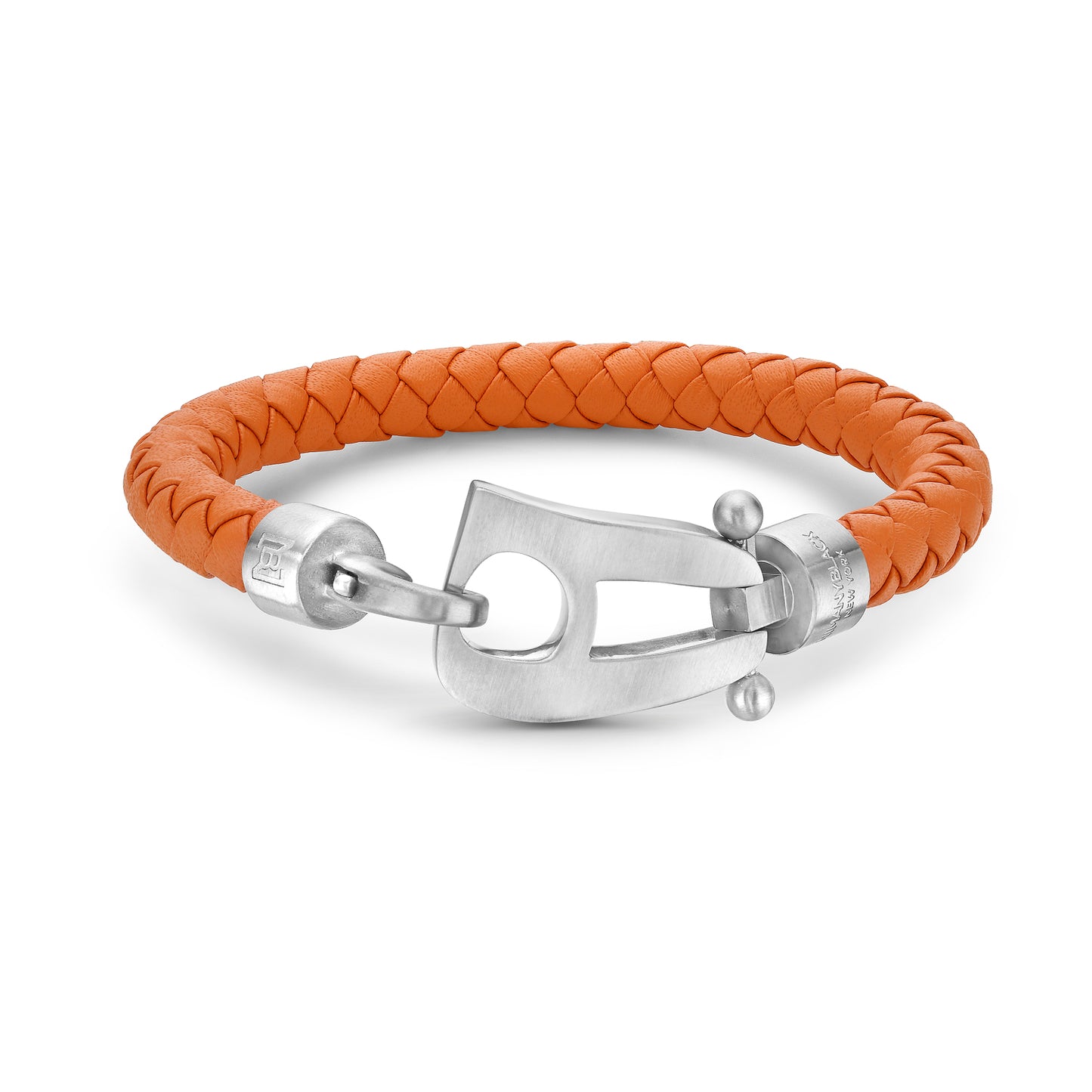 Orange Leather Matt Steel Hardware