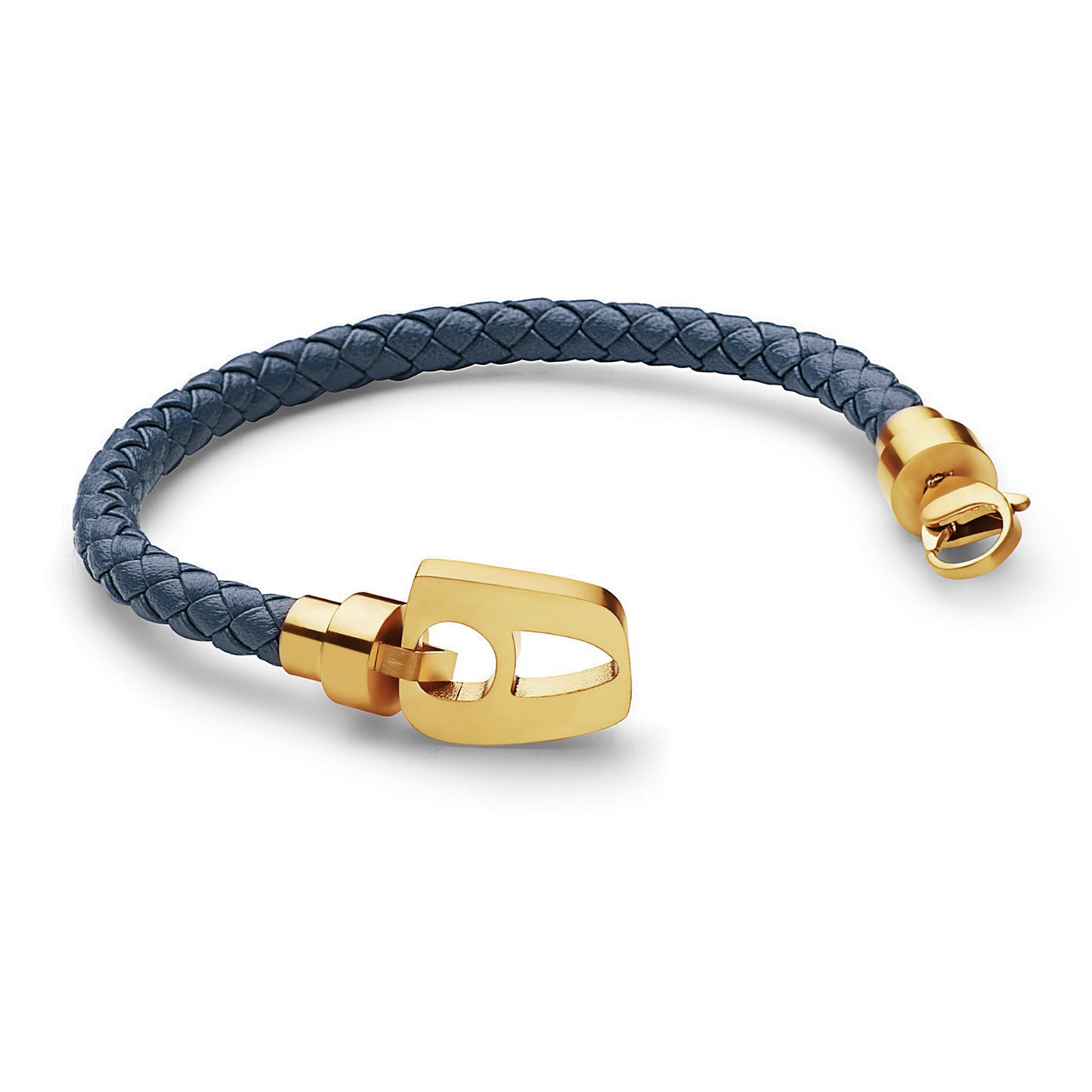Navy Leather Yellow Gold Hardware