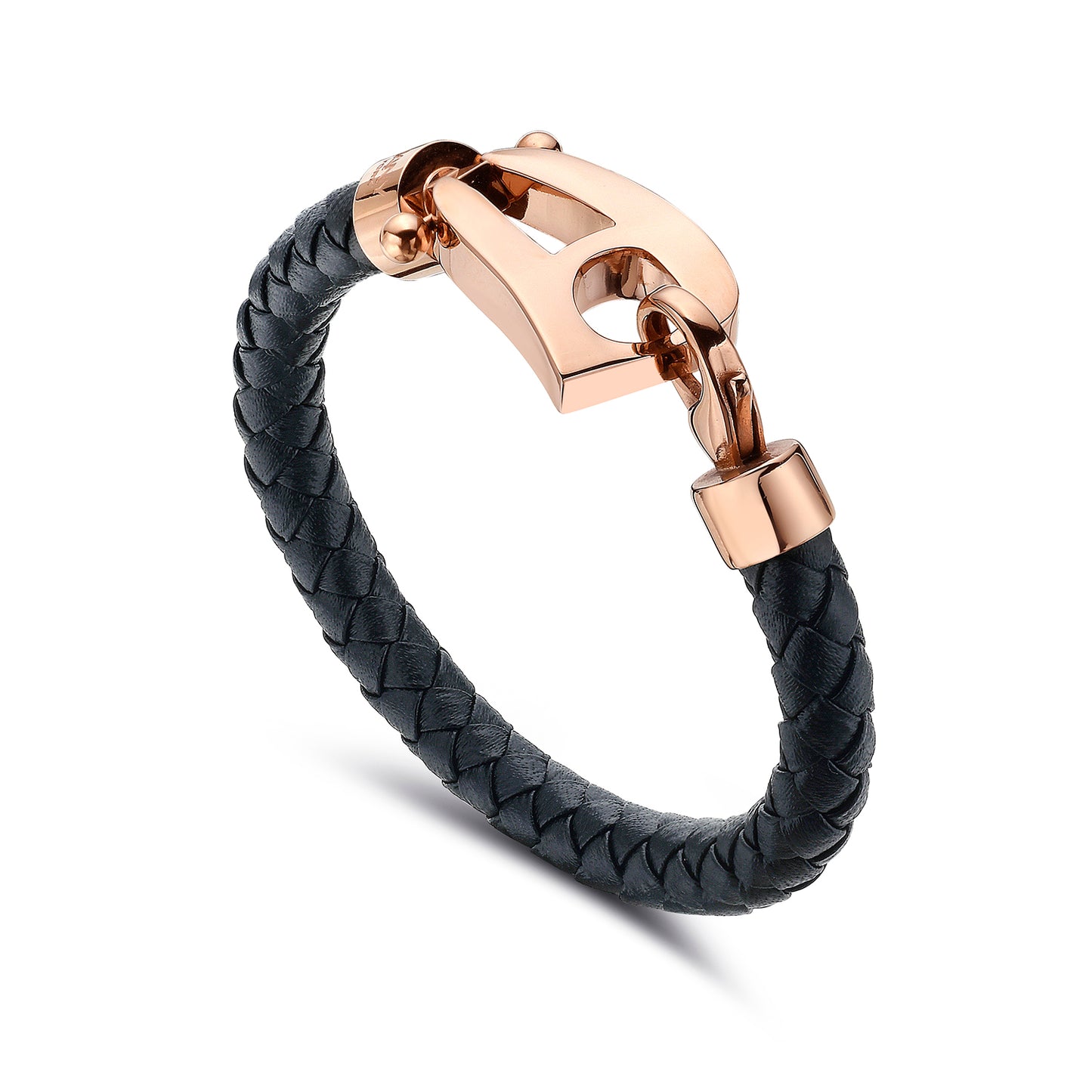 Black Leather Rose Gold Hardware