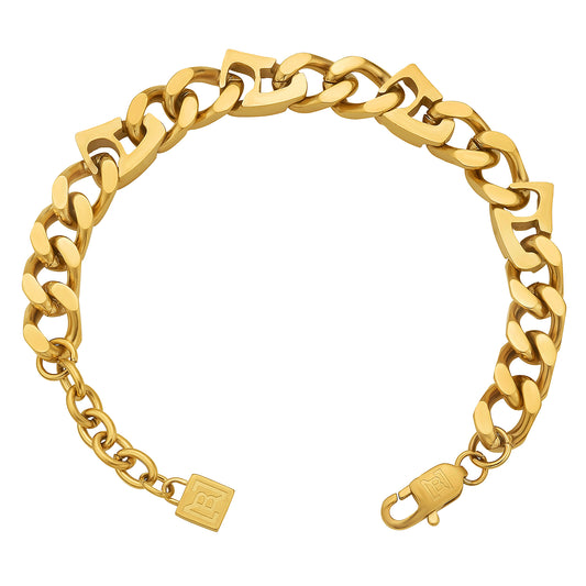 Unisex Curb Chain Bracelet - Gold