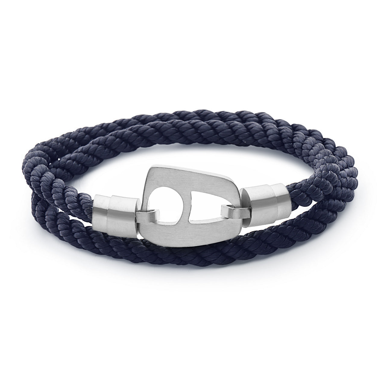 Navy Rope Brushed Silver Hardware