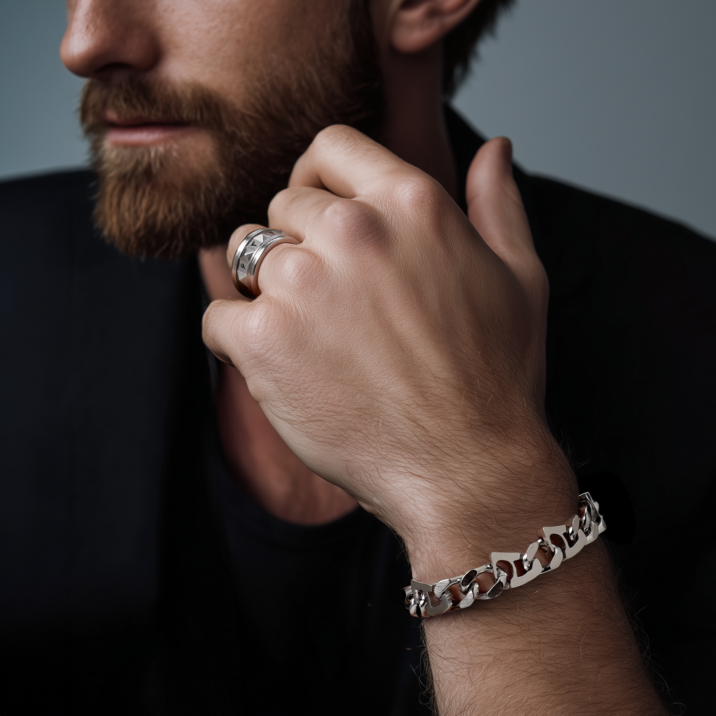 Unisex Curb Chain Bracelet - Steel