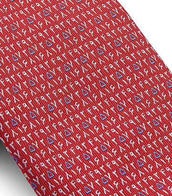 Red/White Numbers Tie