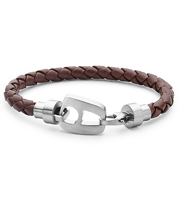 Brown Leather Matt Silver Hardware