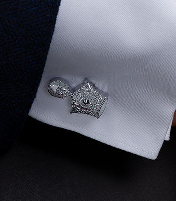 Royal Crown Cufflink Steel - NIMANY Studio