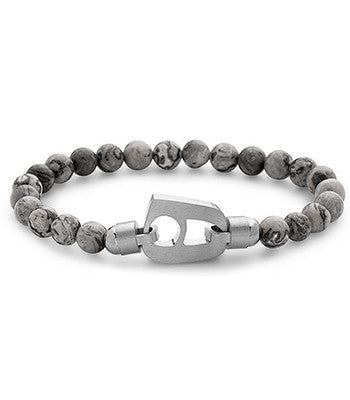 Grey Beads Matt Silver Hardware - NIMANY Studio