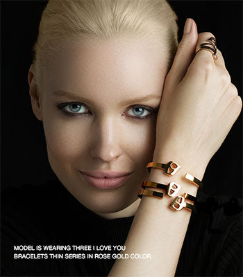 I love you Bracelet Rose Gold (Thin)