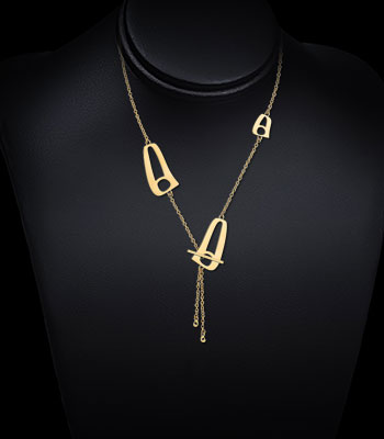 Triple Luna Necklace Gold
