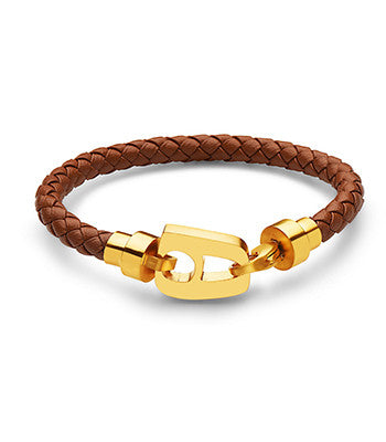 Brown Leather Matt Gold Hardware - NIMANY Studio