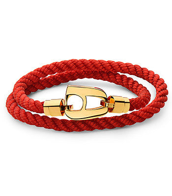 Red Rope Polished Gold Hardware