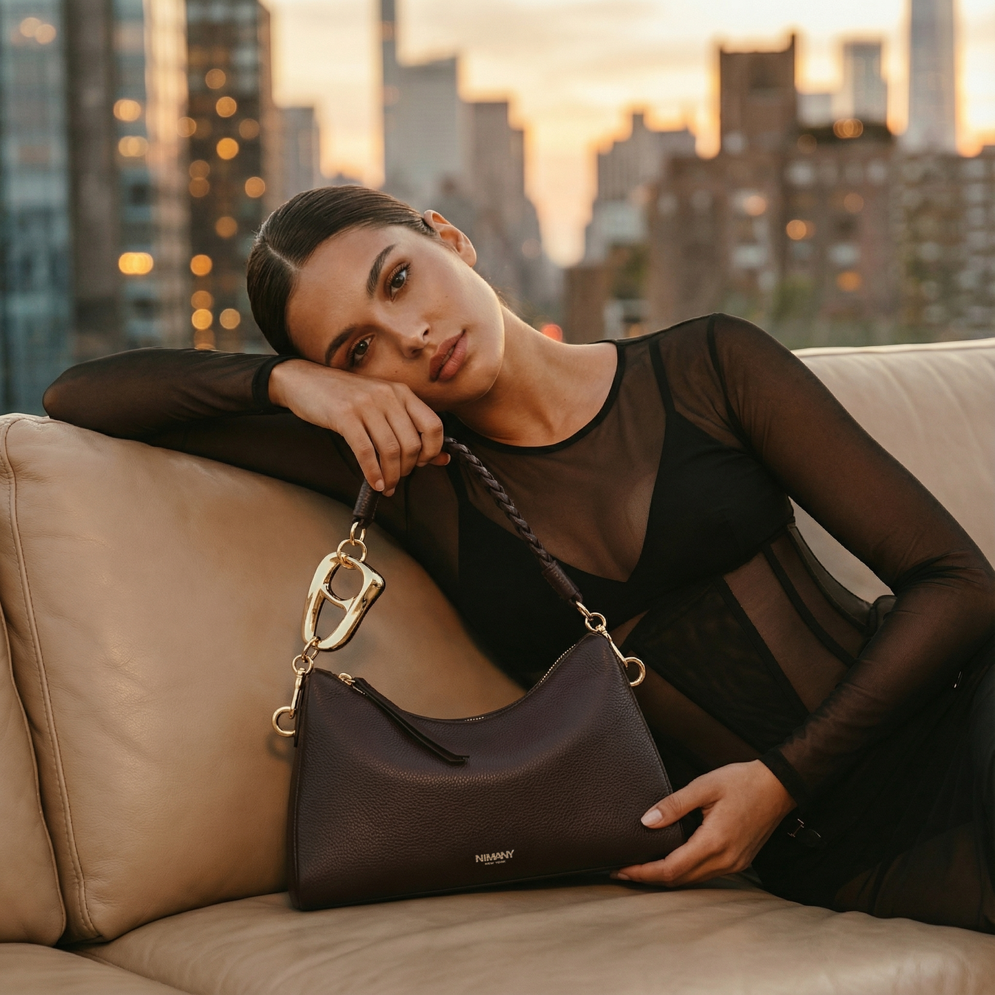 The Minna Bag: Brown & Gold