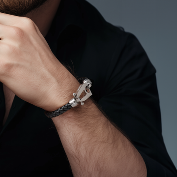 Black Leather Matt Silver Hardware – NIMANY Studio