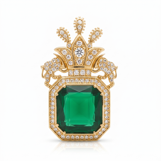 Qajar Dynasty Brooch / Necklace Green