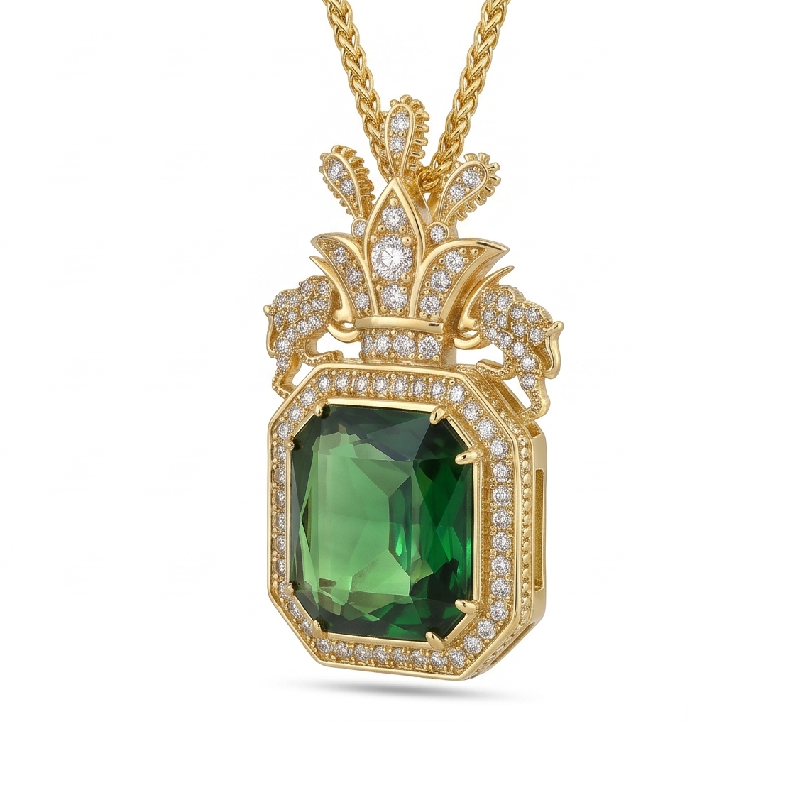 Qajar Dynasty Brooch / Necklace Green