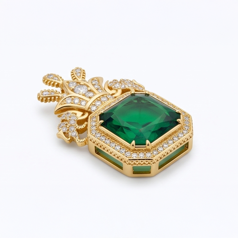 Qajar Dynasty Brooch / Necklace Green