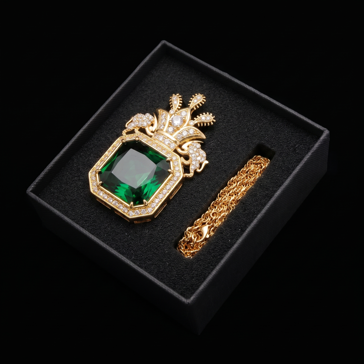 Qajar Dynasty Brooch / Necklace Green