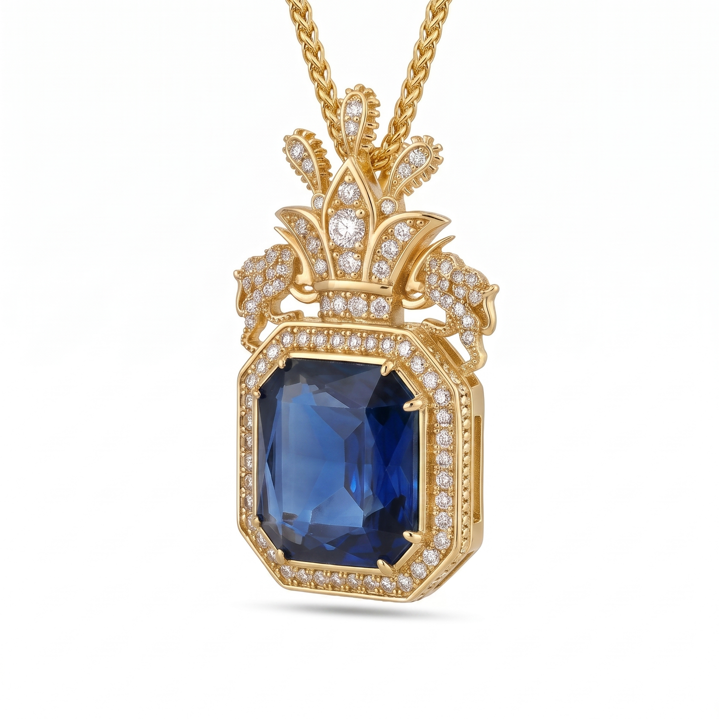 Qajar Dynasty Brooch / Necklace Blue