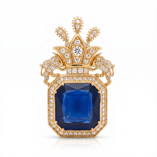 Qajar Dynasty Brooch / Necklace Blue