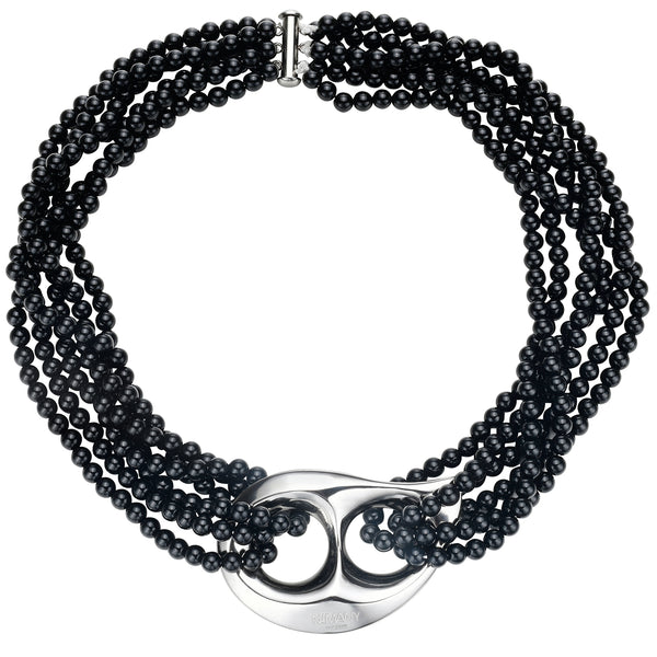 Luna Drop Choker - Silver / Black – NIMANY Studio