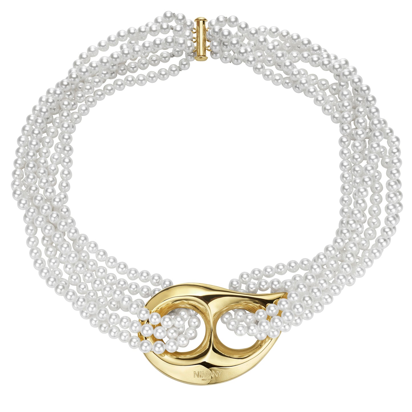 Luna Drop Choker - Gold / White