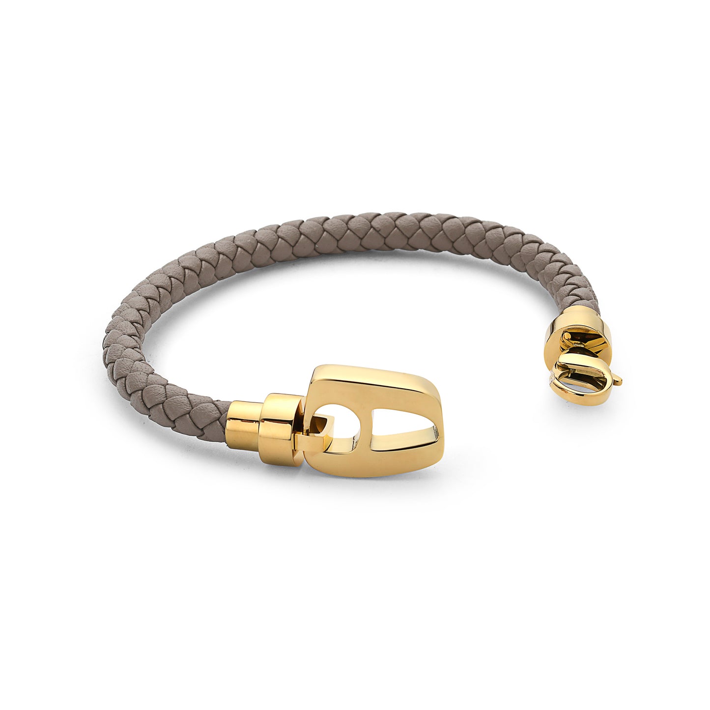 Taupe Leather Yellow Gold Hardware