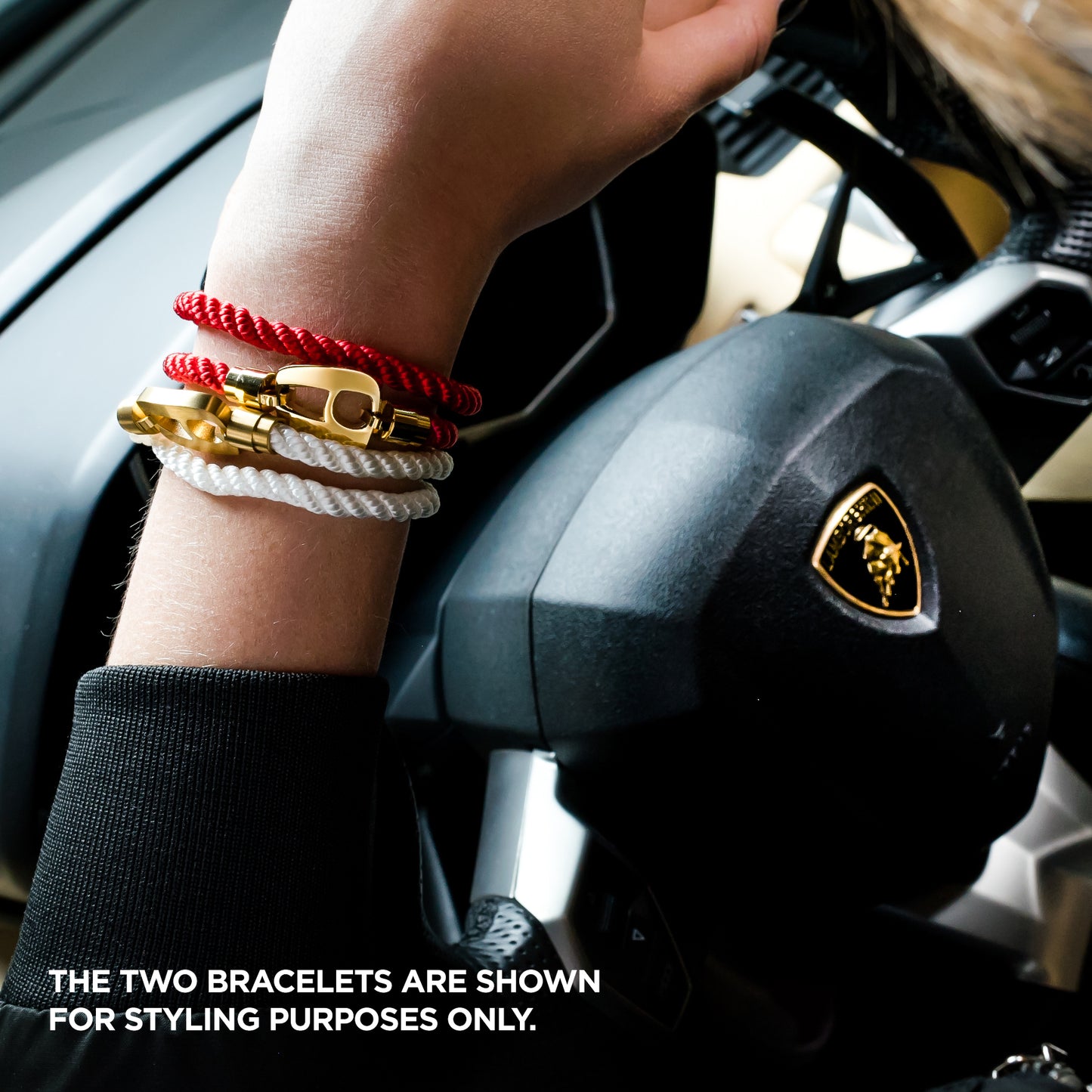 Red Rope Polished Gold Hardware