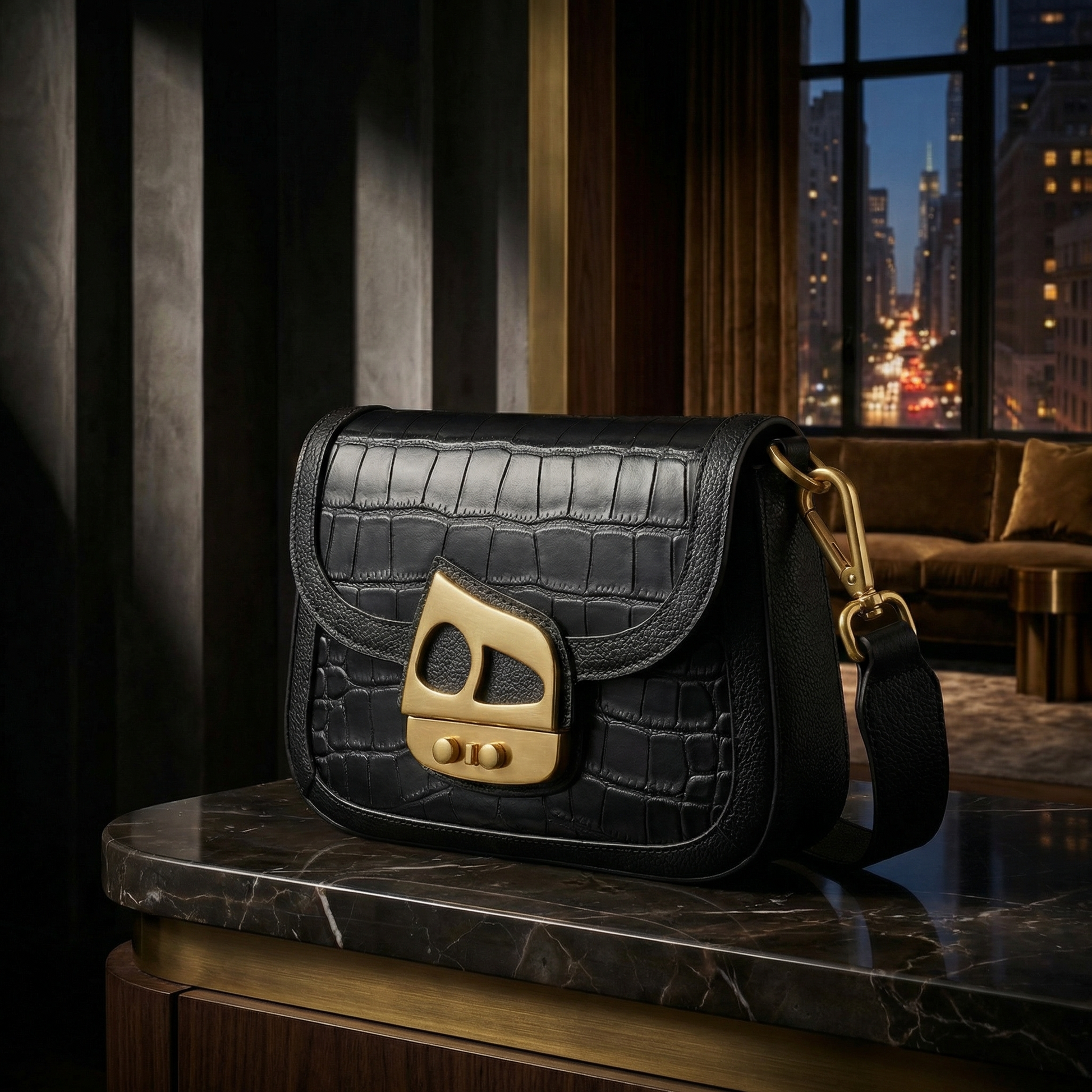 New York Shoulder Bag - Black - NIMANY Studio