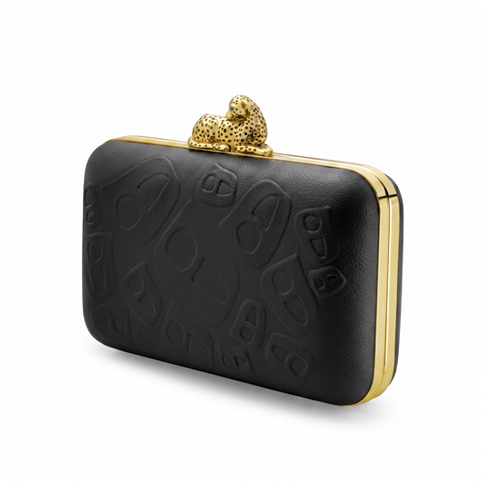 Cheetah Clutch Gold/Black