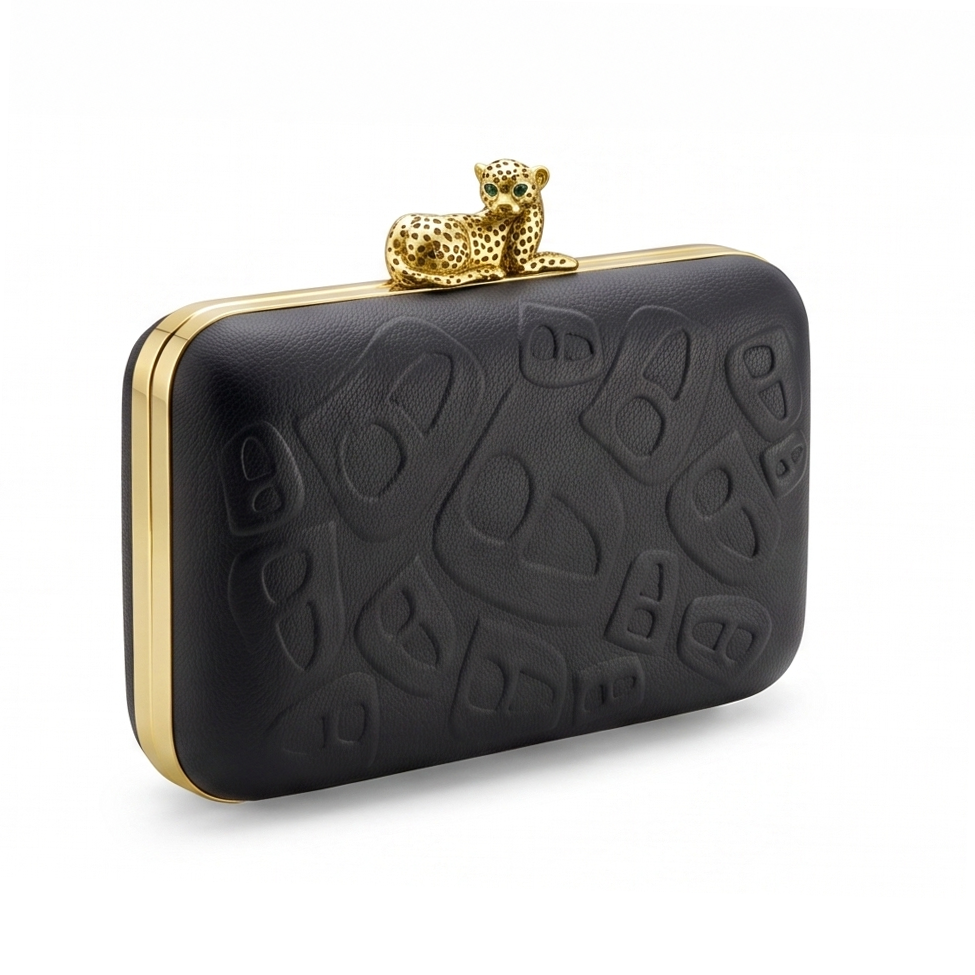 Cheetah Clutch Gold/Black