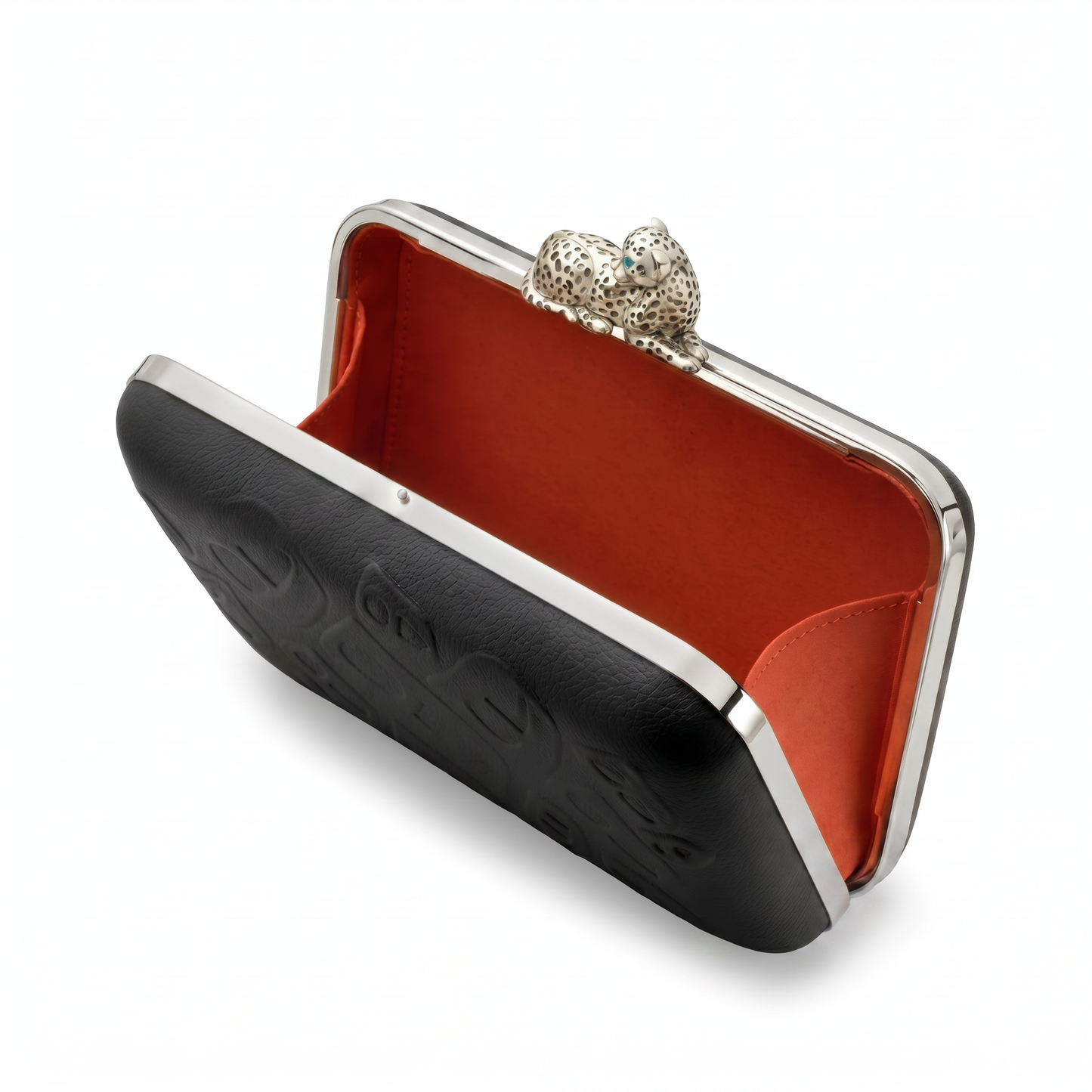 Cheetah Clutch Silver/Black