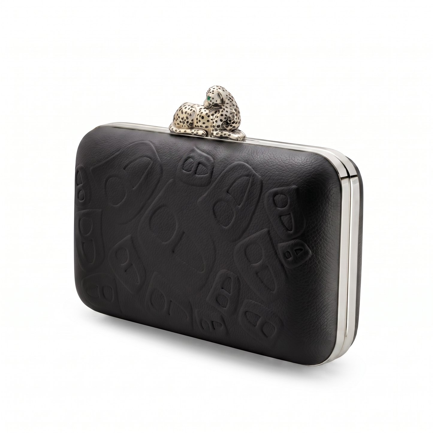 Cheetah Clutch Silver/Black