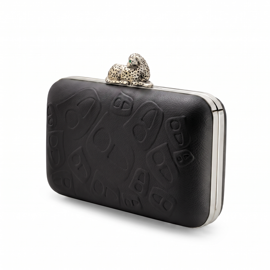 Cheetah Clutch Silver/Black