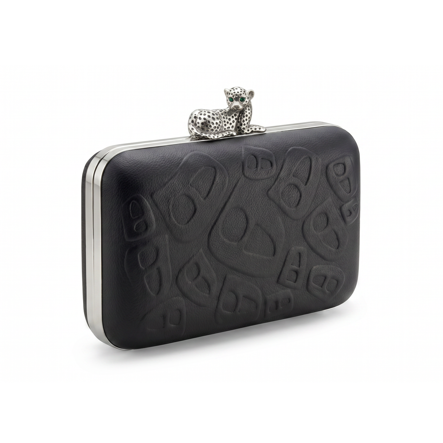 Cheetah Clutch Silver/Black