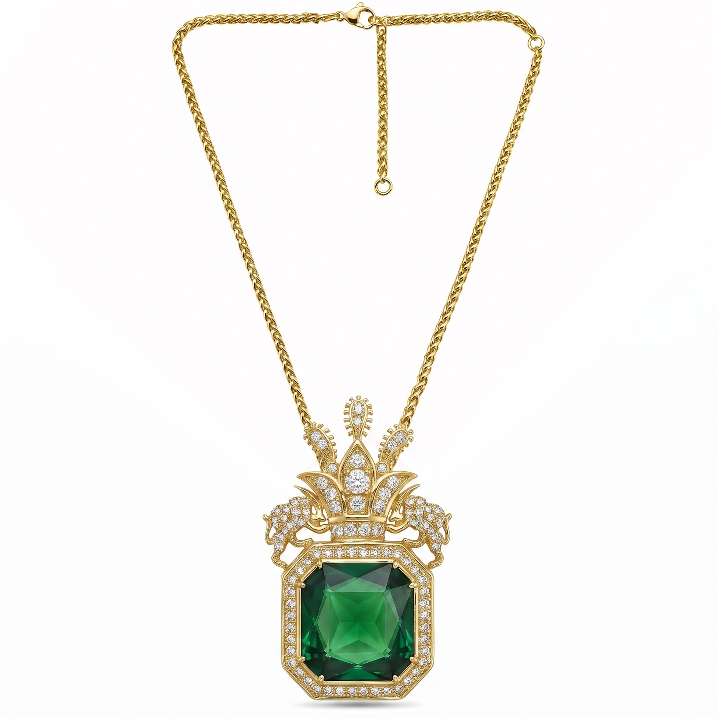 Qajar Dynasty Brooch / Necklace Green