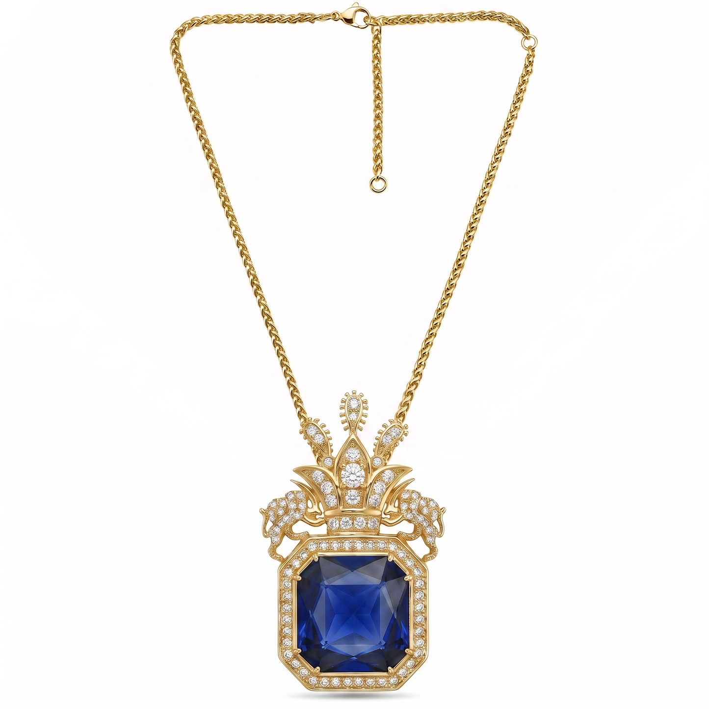 Qajar Dynasty Brooch / Necklace Blue