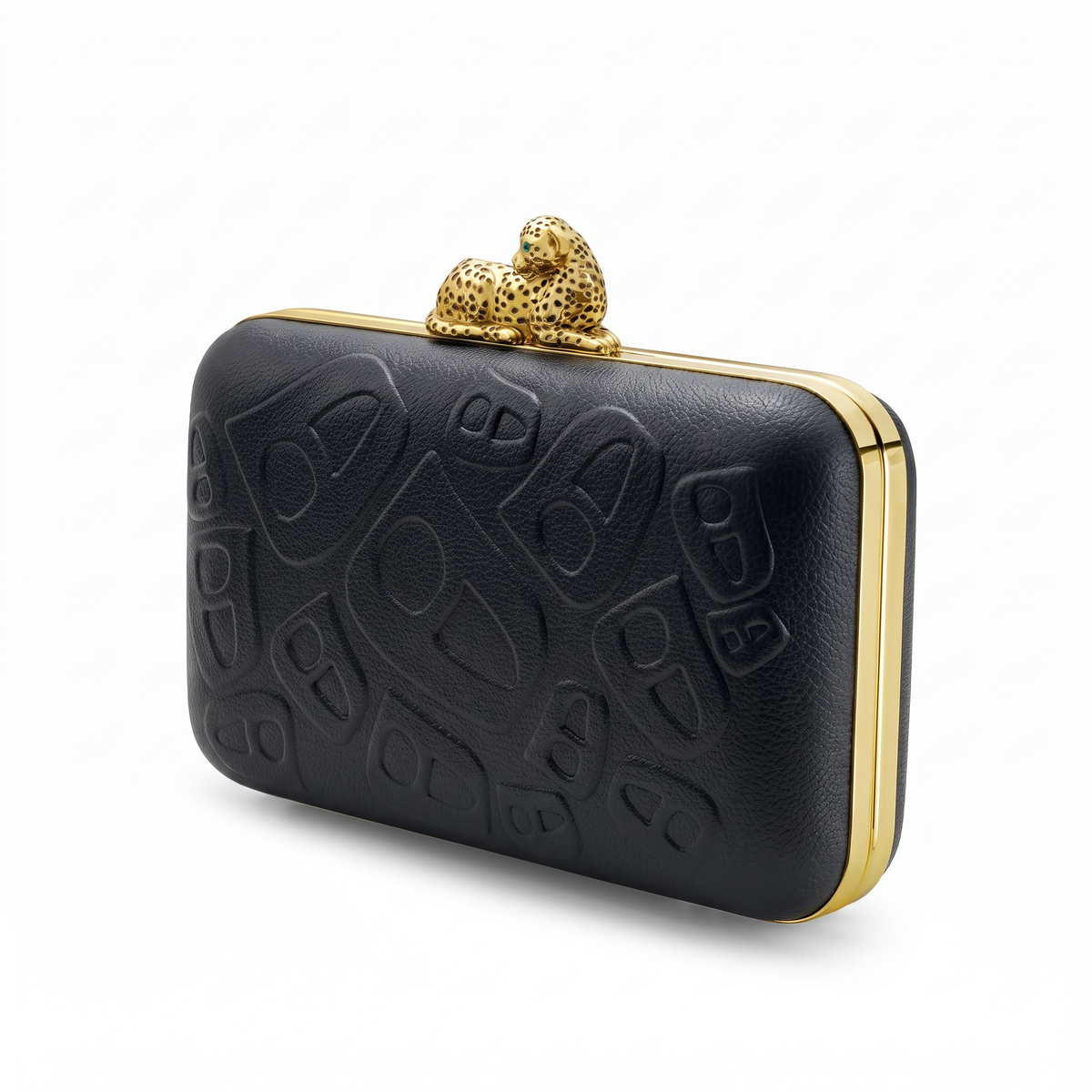 Cheetah Clutch Gold/Black