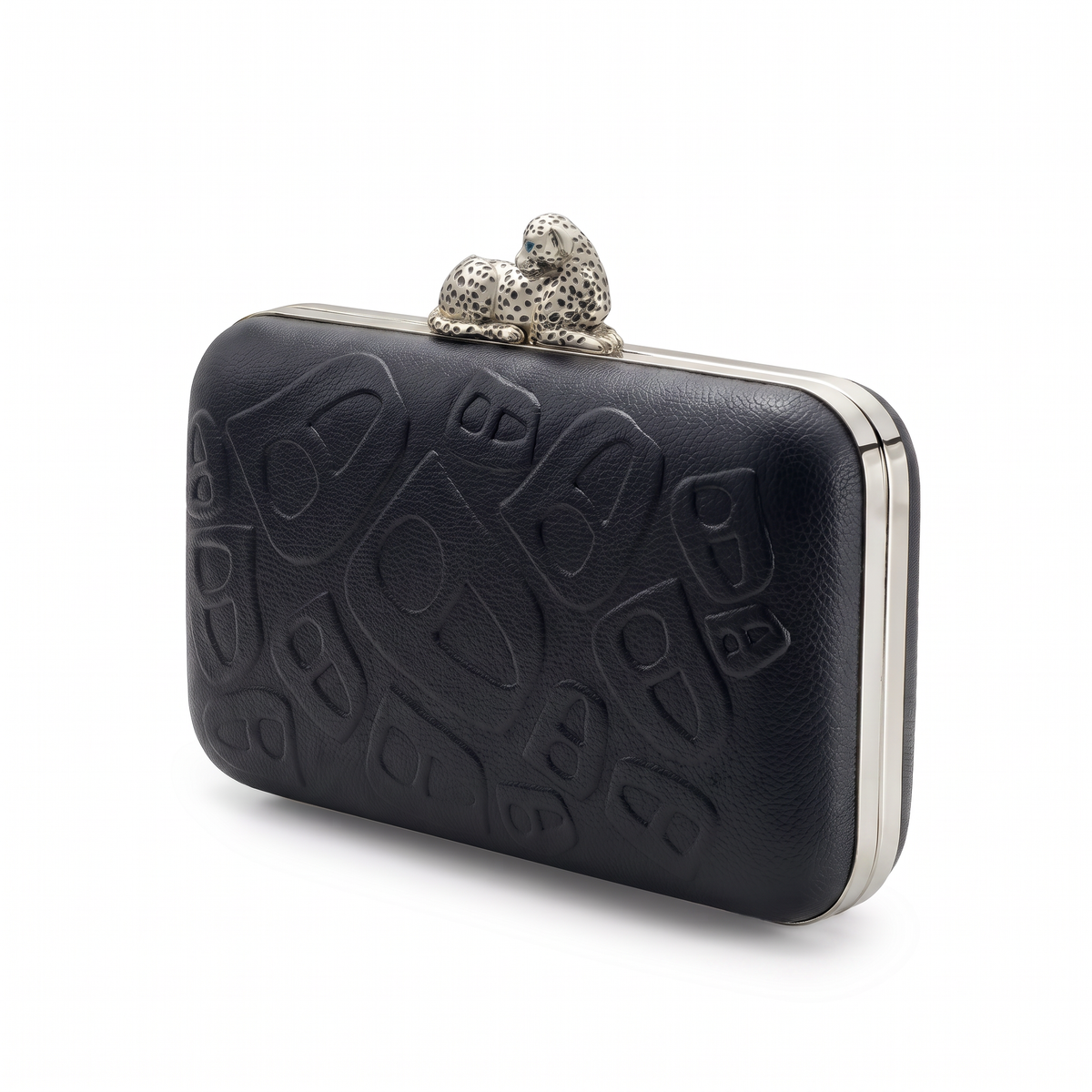 Cheetah Clutch Silver/Black