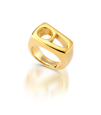 via Versnipperd Het beste Polished Gold-Plated Ring– NIMANY Studio