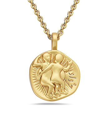 Gold Plated Gemini Zodiac Necklace | Lily Charmed