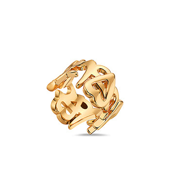 SQ Numbers Ring Gold
