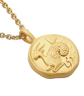 Buy Gold Toned Handcrafted Brass Capricorn Necklace |  PERJBRNKNOV83/JBR16NOV | The loom