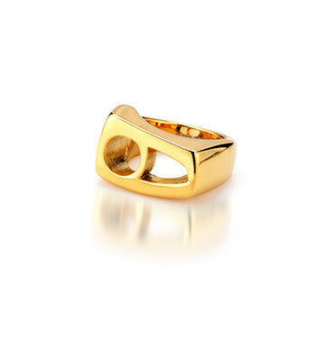 Polished Gold-Plated Ring - NIMANY Studio