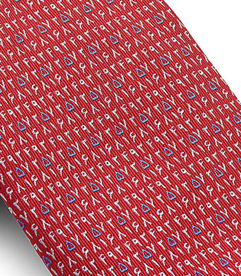 Red/White Numbers Tie - NIMANY Studio