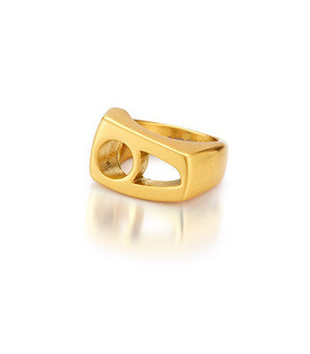 Brushed Gold-Plated Ring