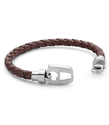 Brown Leather Matt Silver Hardware