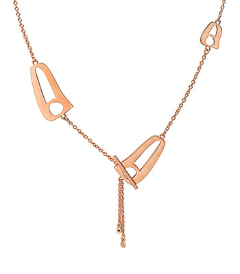 Triple Luna Necklace Rose Gold