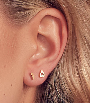Number 1 Earring in Gold